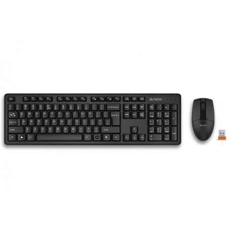 Kit TASTATURA si Mouse A4TECH- GK-3G3-330N- wireless- 104 taste format standard- mouse 1000dpi- 3/1 butoane- negru- 3330Ntimbru