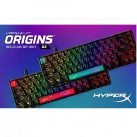 HP HYPERX ALLOY 65 AQU KEYBOARD RGB- 56R64AA-ABAtimbru verde 08 lei)