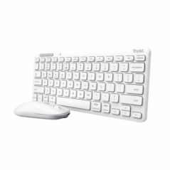 TASTATURI Trust LYRA Wireless and rechargeable Keyboard & Mouse WHITE US 25073timbru verde 08 lei)
