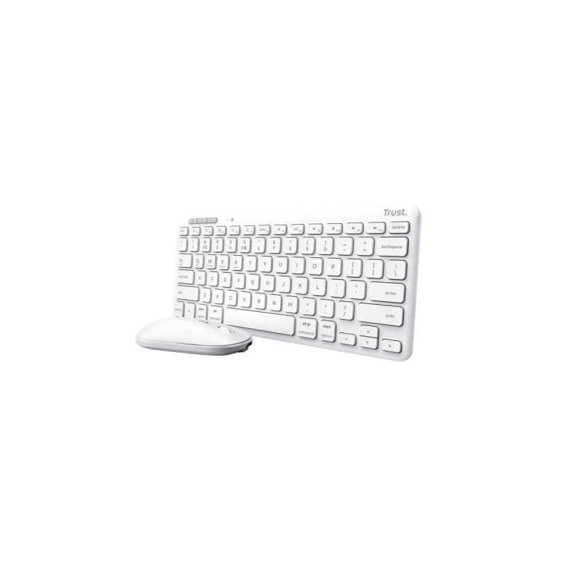 TASTATURI Trust LYRA Wireless and rechargeable Keyboard & Mouse WHITE US 25073timbru verde 08 lei)