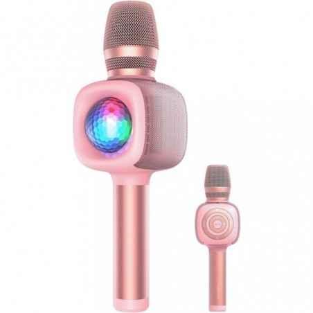 Microfon OneOdio- wireless- conectare prin Bluetooth 52- sensibilitate -52 dB- acumulator 1800 mAh- karaoke - Iluminare - 4 modu