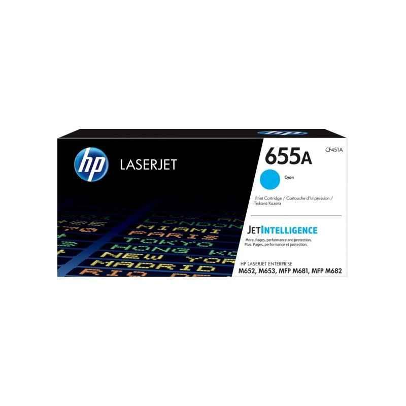 Toner Original HP Cyan- nr655A- pentru Color LaserJet M652-M653-M681-M682- 105K-timbru verde 12 lei) - CF451A