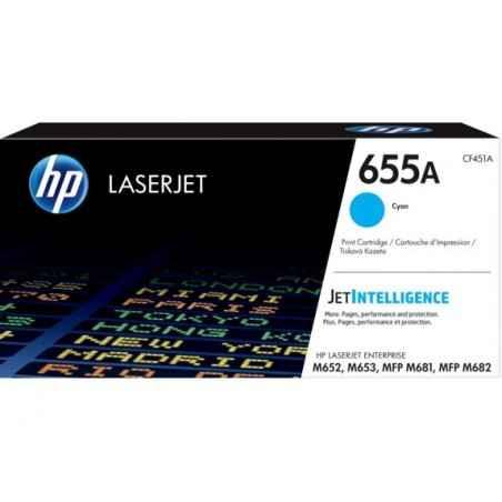 Toner Original HP Cyan- nr655A- pentru Color LaserJet M652-M653-M681-M682- 105K-timbru verde 12 lei) - CF451A