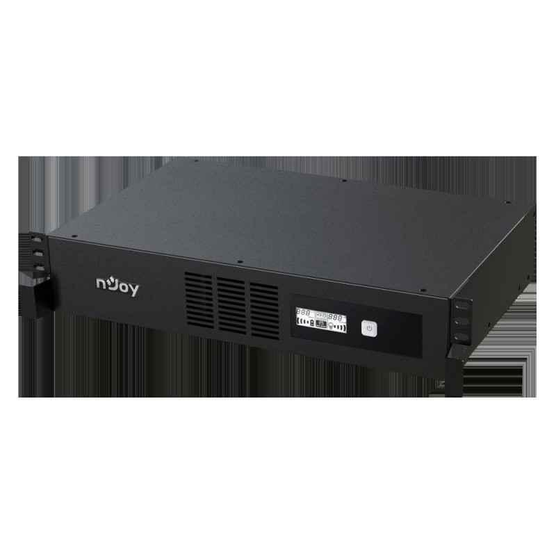 UPS NJOY- CODE 1000- Line Int cu sinusoida pura cu management- rack- 1000VA/600W- AVR- IEC x 8- 2 x baterie GP07122L- display LC