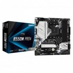 PLACA de BAZA Asrock B550M PRO4- skt AM4- mATX- AMD B550- 4 x DDR4- max 128 GB- 6 x SATA- 2 x M2- 71- B550M PRO4