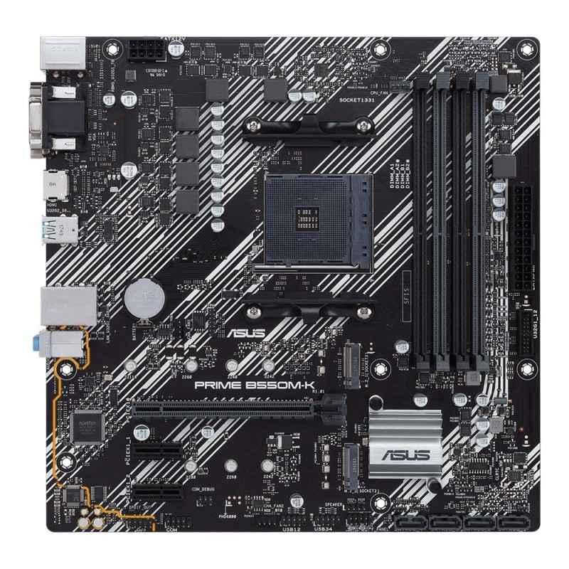 PLACA de BAZA Asus PRIME B550M-K- skt AM4- mATX- AMD B550- 4 x DDR4- max 128 GB- 4 x SATA- 3 x M2- 71- PRIME B550M-K