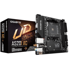 PLACA de BAZA Gigabyte A520I AC- skt AM4- mini ITX- AMD A520- 2 x DDR4- max 64 GB- 4 x SATA- 1 x M2- 71- A520I AC