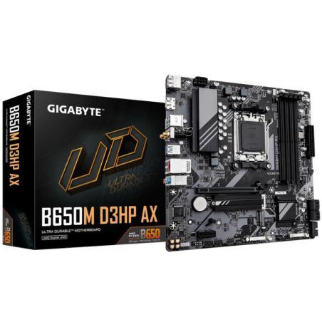 PLACI de BAZA Gigabyte B650M D3HP AX AM5- 4x DDR5- 2x DP 1x HDMI- 1x PCIE x16 1x PCIE x1- 2x M2- 4x SATA 6gb/s- mATX B650M D3HP