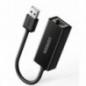 ADAPTOR RETEA Ugreen- CR110 USB 20 to RJ-45 10/100 Mbps Adapter- LED- negru 20254timbru verde 018 lei) - 6957303822546