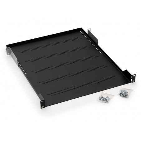 RAFT FIX perforat TRITON 1U- pt rack 19 inch- adancime 750 mm- sarcina maxima 40 Kg- negru- RAB-UP-750-A1