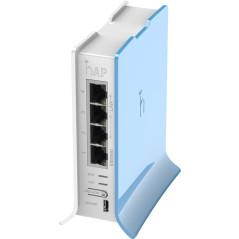 ACCESS Point Mikrotik wireless interior 300 Mbps- port 10/100 x 4- antena interna x 2- fara PoE- 24 GHz- RB941-2ND-TC timbru ver