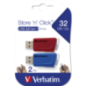 MEMORIE USB VERBATIM StoreNClick 2X32GB USB 30 ROSU/NEGRU 49308TIMBRU VERDE 003 LEI)