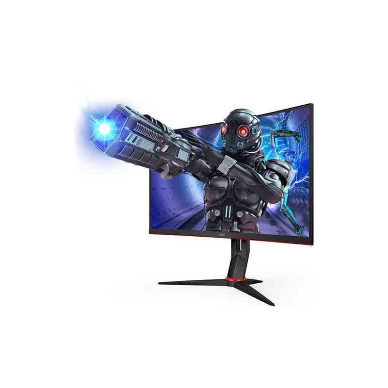 MONITOR AOC 27 inch- Gaming- VA- Full HD1920 x 1080)- curbat- 300 cd/mp- 05 ms- DisplayPort - HDMI x 2- C27G2ZE/BKtimbru verde