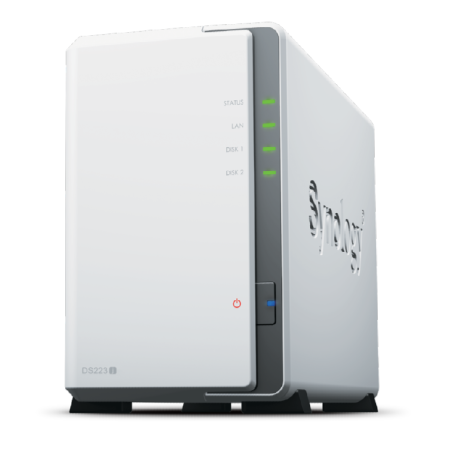 SYNOLOGY DS223J 2-Bay NAS RTD1619 1GB RAM DS223Jtimbru verde 4 lei)