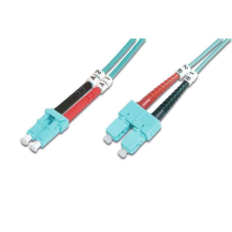 DIGITUS DK-2532-02/3 Fiber Optic Patch Cord LC/SC 2m duplex Multimode OM3 DK-2532-02/3timbru verde 008 lei)