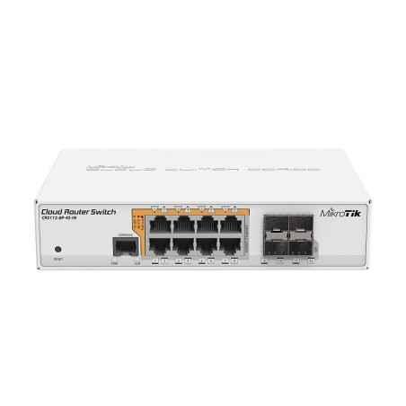 SWITCH MIKROTIK- CRS112-8P-4S-IN- porturi Gigabit x 8- SFP x 4- managed- carcasa metalica- CRS112-8p-4s-intimbru verde 2 lei)