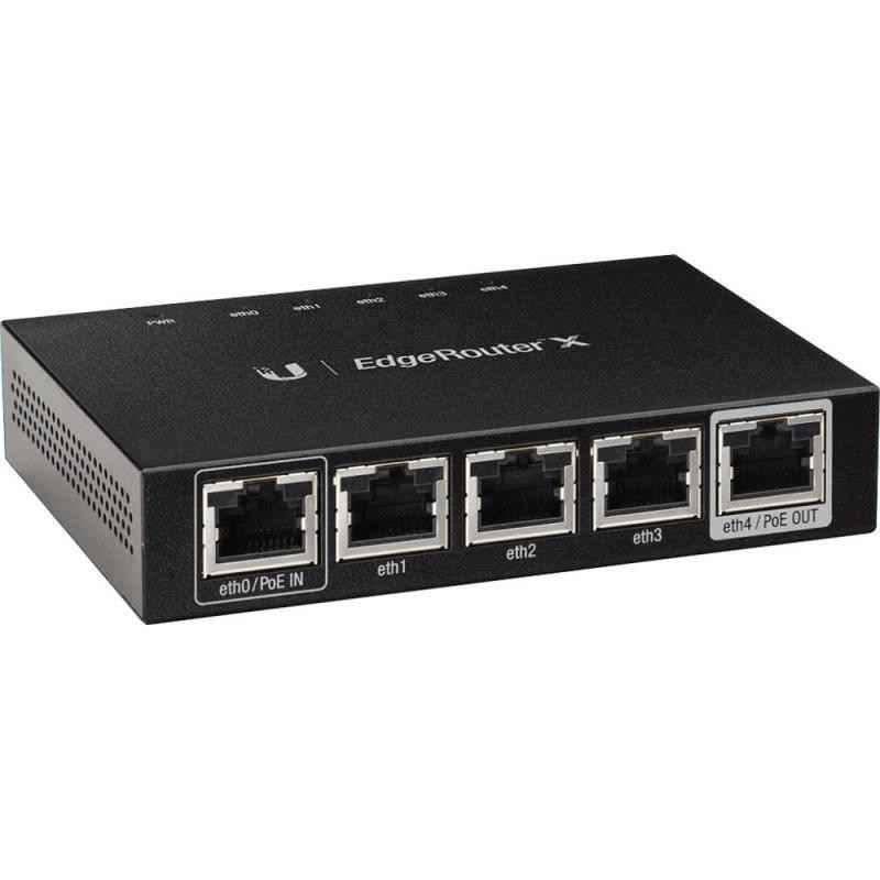 ROUTER Ubiquiti EdgeRouter- wired- port LAN 10/100/1000 x 4- port WAN 10/100/1000 x 1- ER-Xtimbru verde 08 lei)