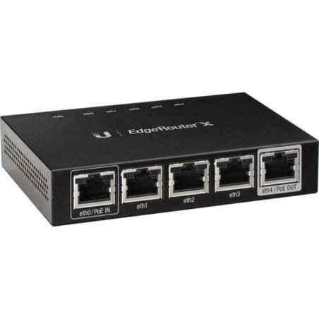 ROUTER Ubiquiti EdgeRouter- wired- port LAN 10/100/1000 x 4- port WAN 10/100/1000 x 1- ER-Xtimbru verde 08 lei)