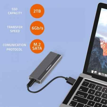SSD Rack Qoltec M.2 SATA NGFF USB-C (Type C) super speed