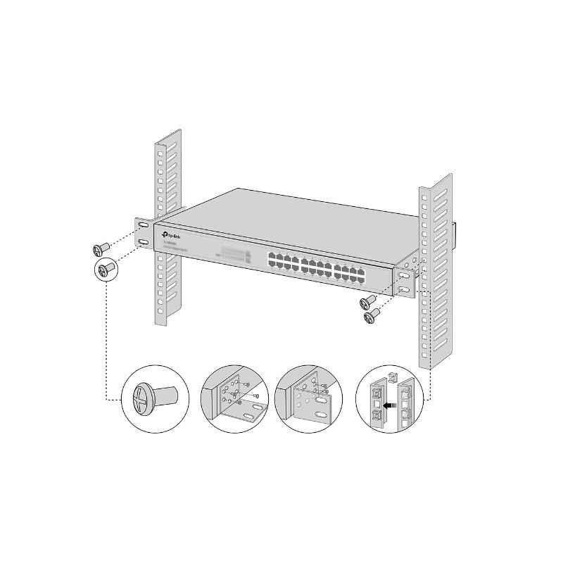KIT MONTARE switch TP-Link- compatibil cu switch-urile TP-Link montabile in rack-uri de 13-inch RackMount Kit-13