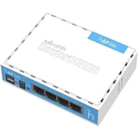 ACCESS Point Mikrotik wireless interior 300 Mbps- port 10/100 x 4- antena interna x 2- fara PoE- 24 GHz- RB941-2ND timbru verde