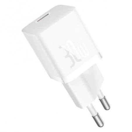 INCARCATOR retea Baseus GaN5 Pro- Quick Charge 30W- 1 x USB Type-C- include cablu USB Type-C la USB Type-C 100W 1m- alb P1011090