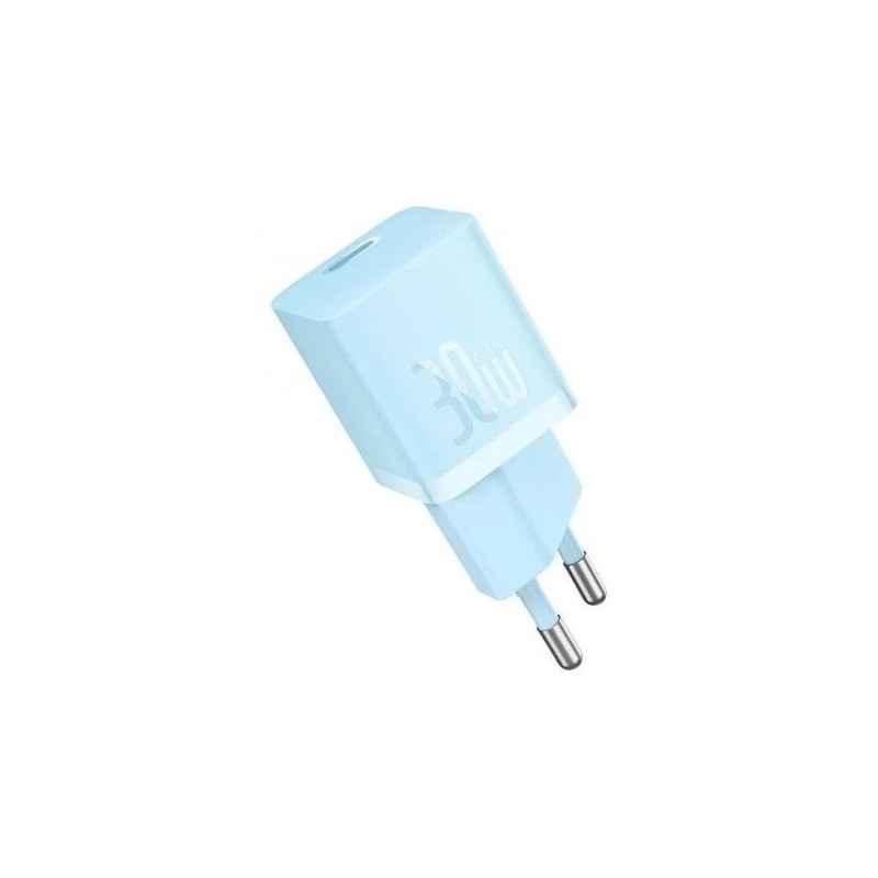 INCARCATOR retea Baseus GaN5 Pro- Quick Charge 30W- 1 x USB Type-C- include cablu USB Type-C la USB Type-C 100W 1m- albastru P10