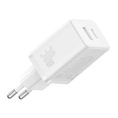 INCARCATOR RETEA Baseus Cube- Quick Charge 30W- 1 x USB Type-C Output 5V/3A- 1 x USB- alb P10111404213-00timbru verde 018 lei) -
