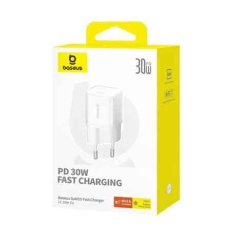 INCARCATOR retea Baseus GaN5S- Quick Charge 30W- 1 x USB Type-C- alb P10162504213-00timbru verde 018 lei) - 6932172648671