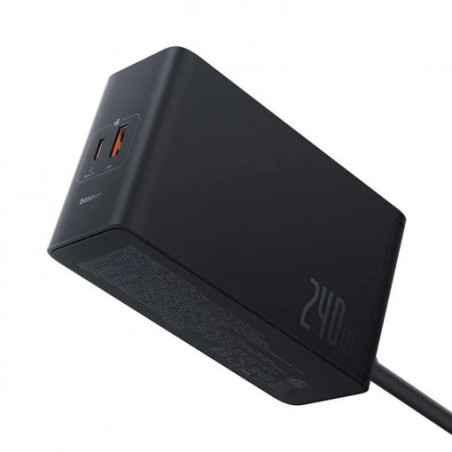 INCARCATOR RETEA Baseus Digital GaN Intelligent- Quick Charge 240W- 1 x AC- 3 x USB Type-C Output 5V/3A- 1 x USB- lungime cablu