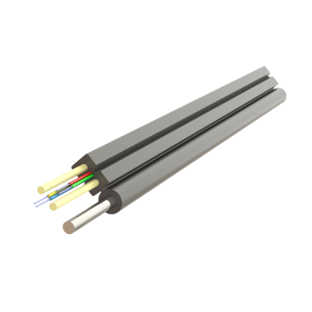 Cablu fibra optica 4 fibre flat drop SM- 600N- cu sufa- intarziere la flacara- protectie apa- LSZH- int/ext - SAMM 004F-U-(ZN-2P