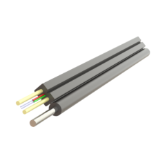 Cablu fibra optica 2 fibre flat drop SM- 600N- cu sufa- intarziere la flacara- protectie apa- LSZH- int/ext - SAMM 002F-U-(ZN-2P