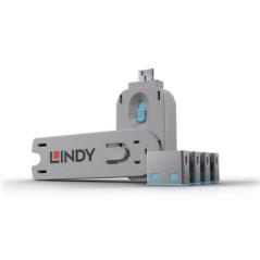 Lindy USB Port Locks 4x BlueKey- LY-40452