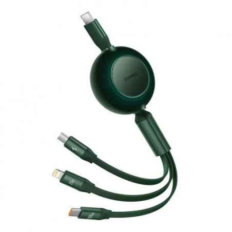 CABLU alimentare si date Baseus Bright Mirror 2 One-for-three Retractable- pt smartphone-USB la Micro-USBLightning USB Type-C 1