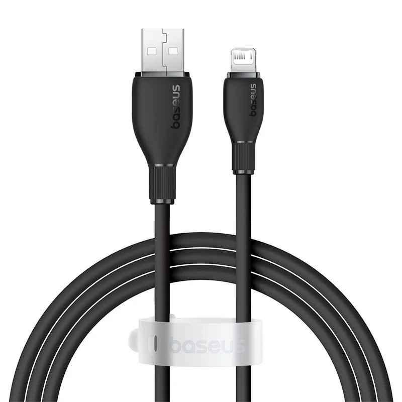 CABLU alimentare si date Baseus Pudding- Fast Charging Data Cable pt smartphone- USB la Iphone Lightning 24A- 2m- negru P1035570