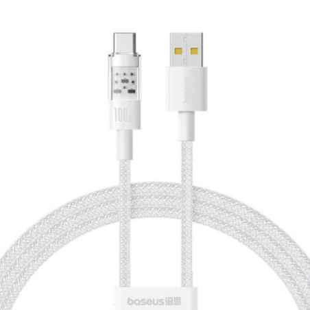 CABLU alimentare si date Baseus Gem- Fast Charging Data Cable pt smartphone- USB la USB Type-C 100W- 2m- alb P10373002211-01timb