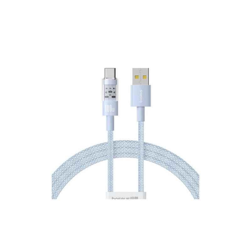 CABLU alimentare si date Baseus Gem- Fast Charging Data Cable pt smartphone- USB la USB Type-C 100W- 2m- albastru P10373002311-0