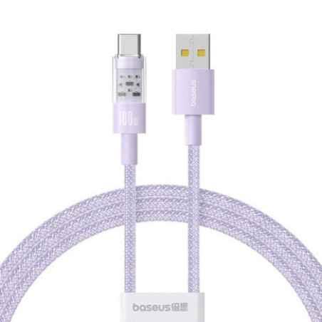 CABLU alimentare si date Baseus Gem- Fast Charging Data Cable pt smartphone- USB la USB Type-C 100W- 2m- mov P10373002511-01timb