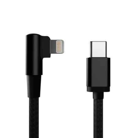 CABLU alimentare si date GEMBIRD- pt smartphone- USB 20T) la LightningT) 90 grade- 02m- negru- CC-USB2-CMLML-02Mtimbru verde 008