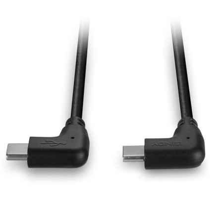 Cablu Lindy USB C 2 x 90Â° 1m negru LY-32009timbru verde 08 lei)
