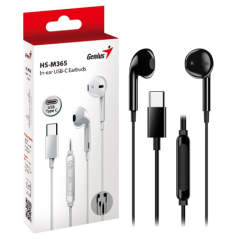 CASTI Genius- HS-M365- cu fir- intraauriculare- pt smartphone- microfon pe fir- conectare prin USB-C- negru- 31710030400-timbru