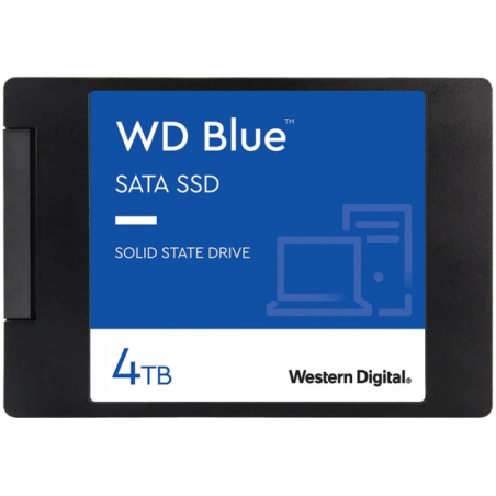 SSD WD Blue SA510 4TB SATA- 25- 7mm- Read/Write: 560/520 MBps- IOPS 87K/83K- TBW: 600 WDS400T3B0A-00C7K0