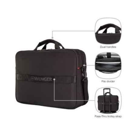 Wenger- XE Brief 17- 17 Laptop Briefcase with Tablet Pocket- Black 653301