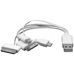 Cablu alimentare USB A tata - compatibil iPhone 3/4/5 - micro USB mini USB - 20cm