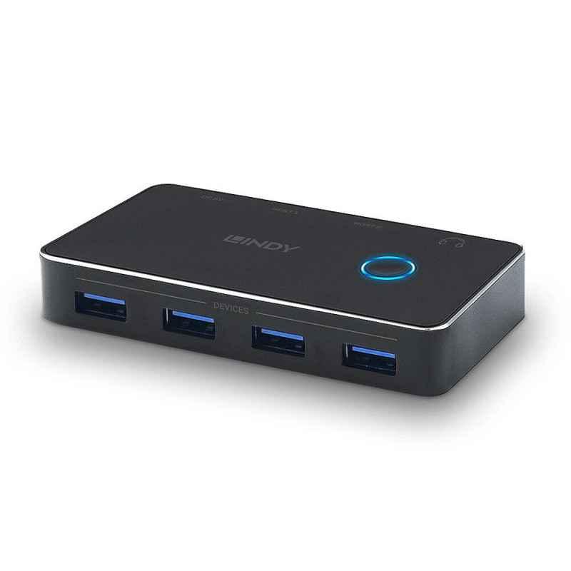 Switch USB Lindy 4 Port USB 30 2:4 LY-43387timbru verde 018 lei)