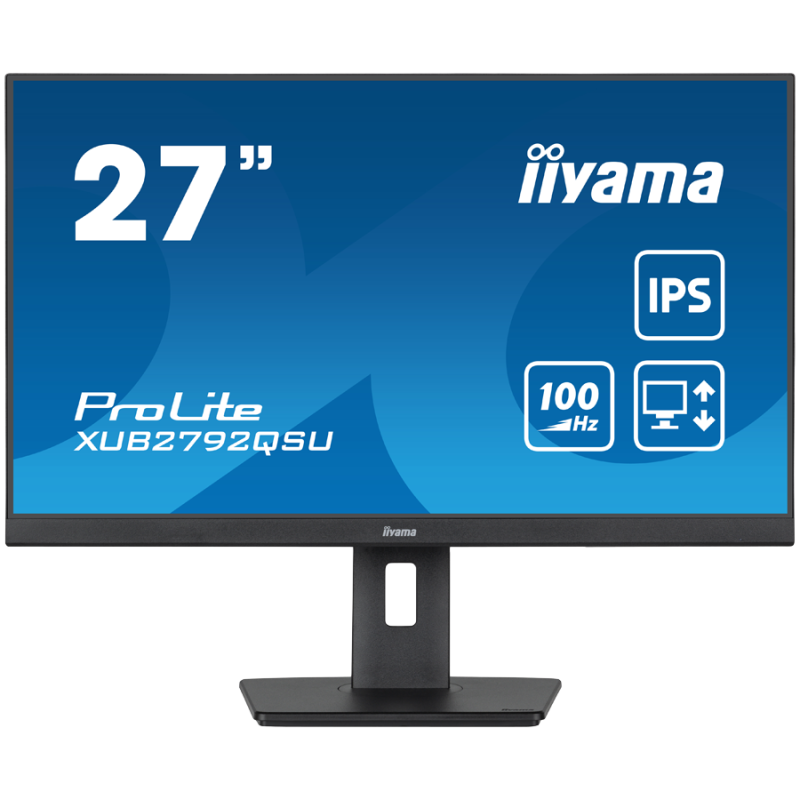 IIYAMA Monitor LED XUB2792QSU-B6 27 WQHD IPS 2560 x 1440 @100Hz 250 cd/m2 1300:1 04ms MPRT HDMI DP 4xUSB 32 Full Ergonomic XUB27