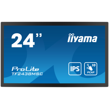 IIYAMA Monitor LED TF2438MSC-B1 TOUCH 238 10pt Optical Bonded PCAP Open Frame 1920 x 1080 600cd 1000:1 5ms bonded PCAP HDMI DP U