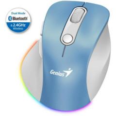 MOUSE Genius- Ergo 9000S- PC sau NB- wireless- BT24GHz- optic- 2400 dpi- butoane/scroll 6/1- - albastru- 31030039401timbru verd