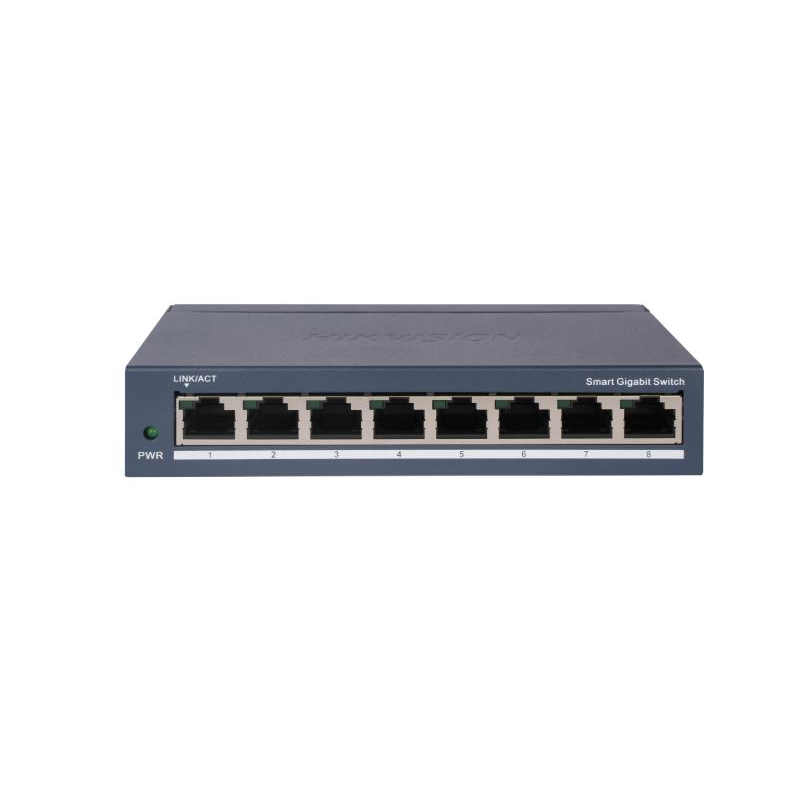 SWITCH 8PORTURI GIGABIT SMARTMANAGED DS-3E1508-EI(V2)timbru verde 2 lei)