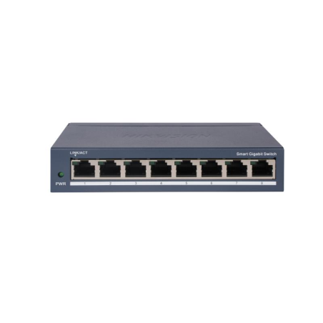 SWITCH 8PORTURI GIGABIT SMARTMANAGED DS-3E1508-EI(V2)timbru verde 2 lei)